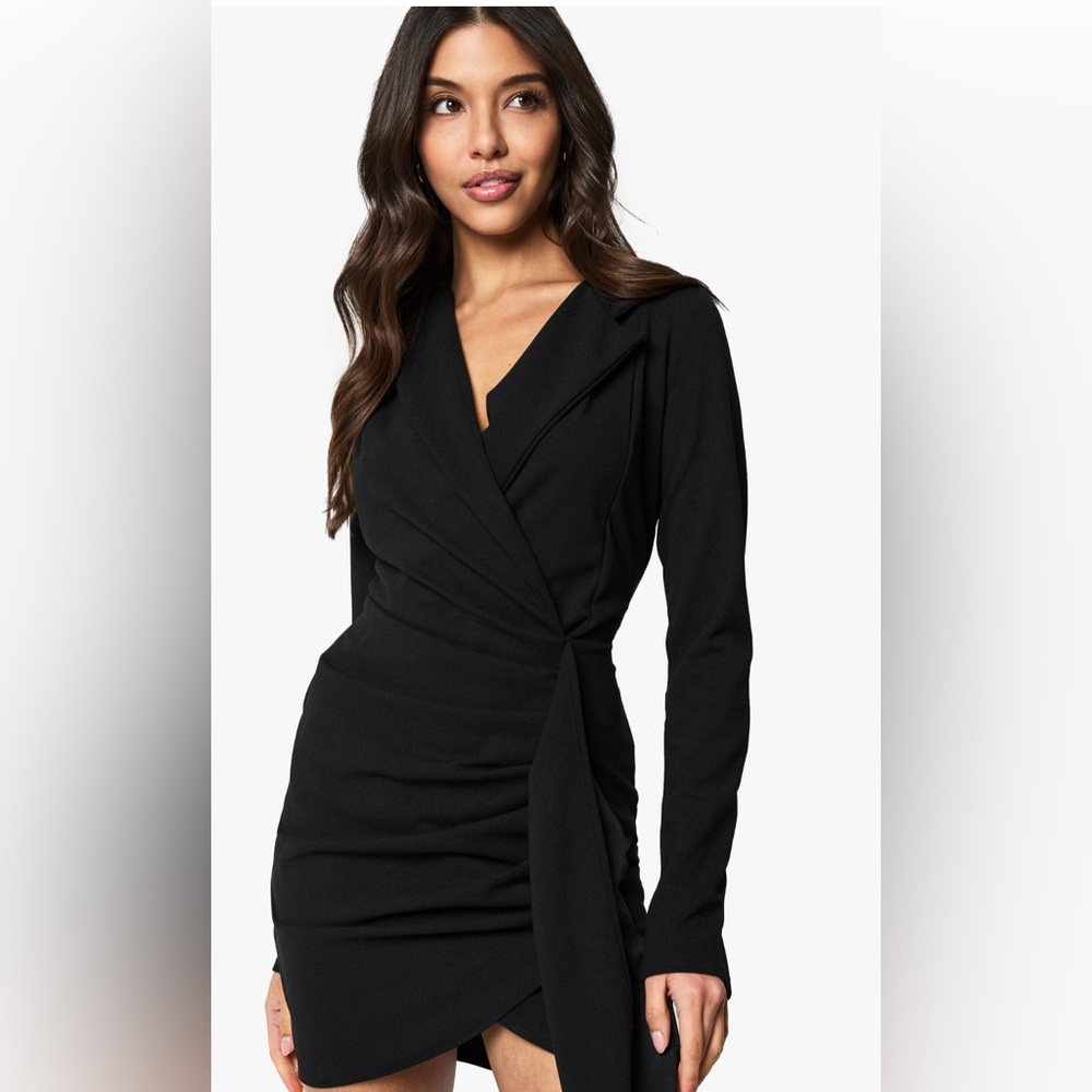 Boohoo Black Long Sleeve Mini Dress